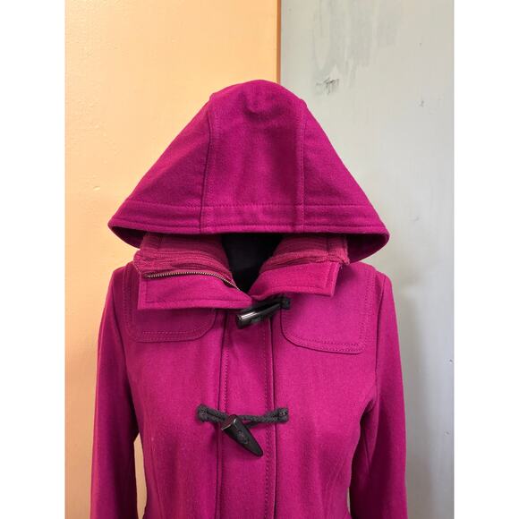 Y2K dELiA*s Peacoat Wool Blend Magenta Zip Up and Toggle Closure Coat Size M - Picture 3 of 11